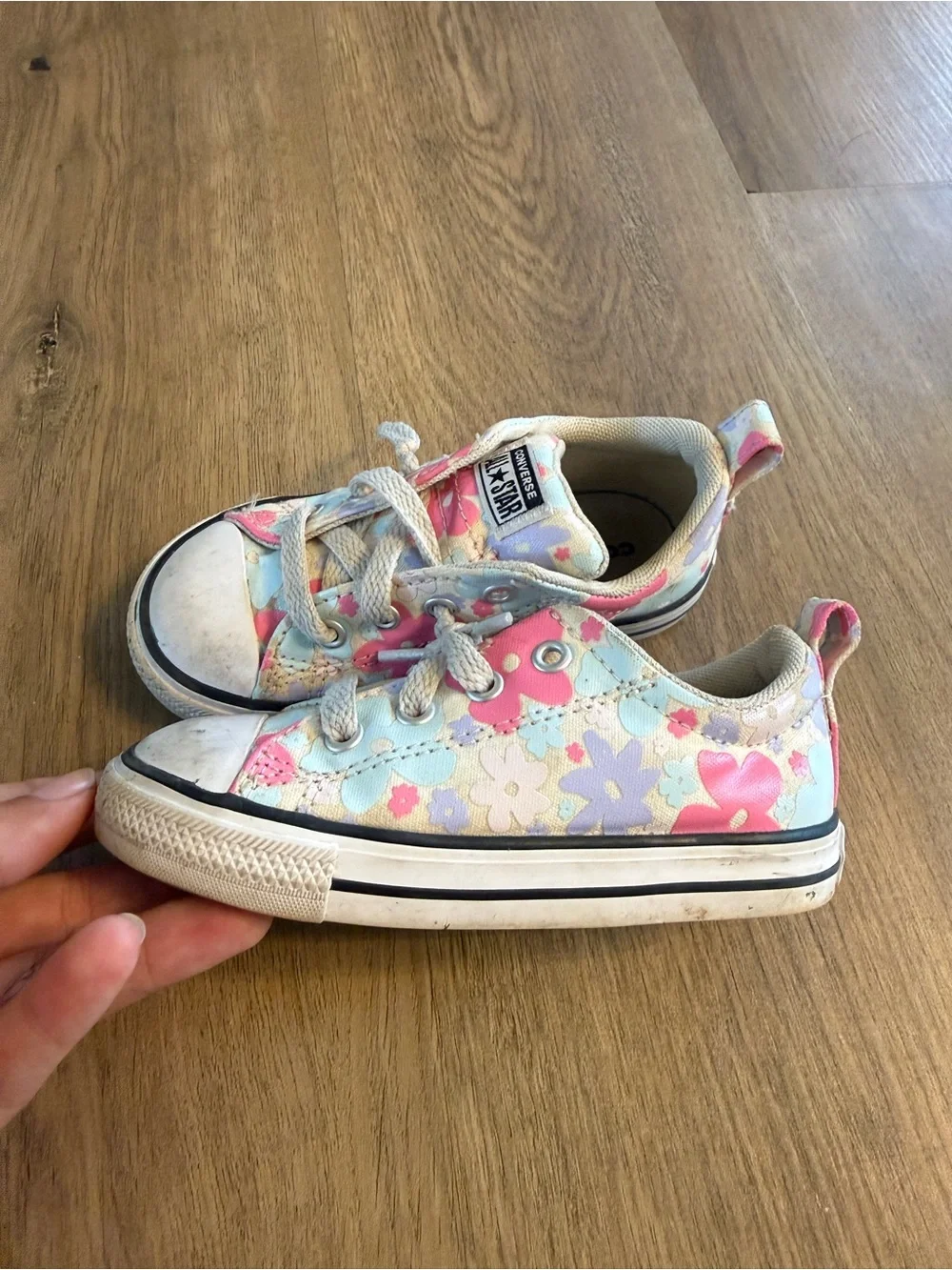 Converse Kids Floral Low-Top Sneakers - Pink & Light Blue